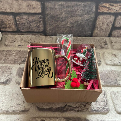 Gold Bardaklı Yılbaşı Hediye Kutusu