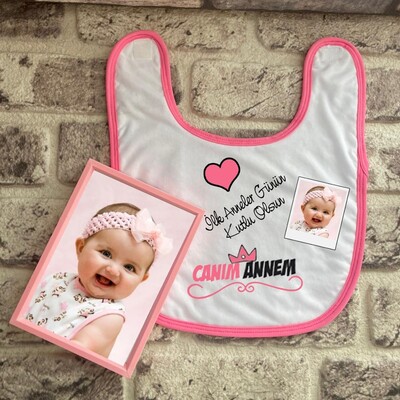 İlk Anneler Günü Hediyesi Bebek Önlüğü ve Çerçeve