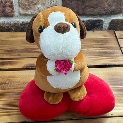 Kalp Yastıklı Peluş Köpek