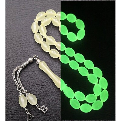 Karanlıkta Parlayan Kedi Gözü Tespih (Harfli)