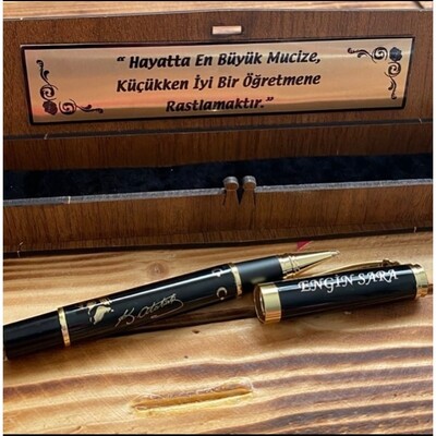 Kişiye Özel Ahşap Kutulu Atatürk Kalem