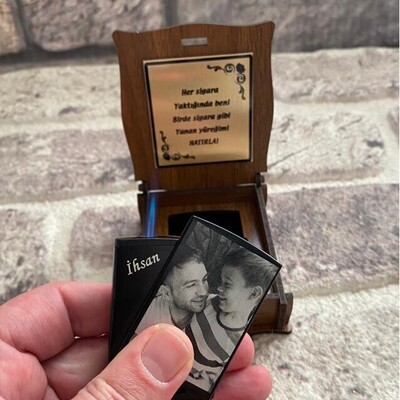 Kişiye Özel Ahşap Kutulu Gizli Bölmeli Çakmak