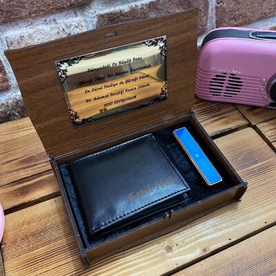 Kişiye Özel Elektronik Çakmak ve Cüzdan Seti