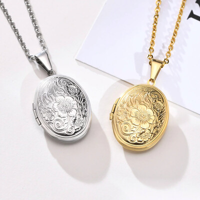 Kişiye Özel Kapaklı Oval Madalyon Kolye