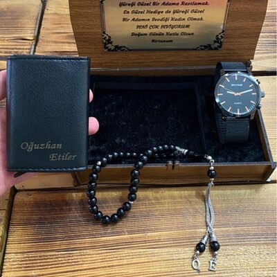 Kişiye Özel Kartvizitlik, Saat ve Tespih Seti