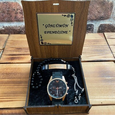 Kişiye Özel Saatli Hediye Seti