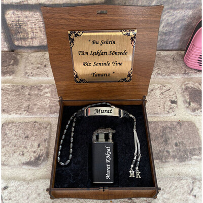 Kişiye Özel Timsah Çakmak, Tespih ve Bileklik Seti