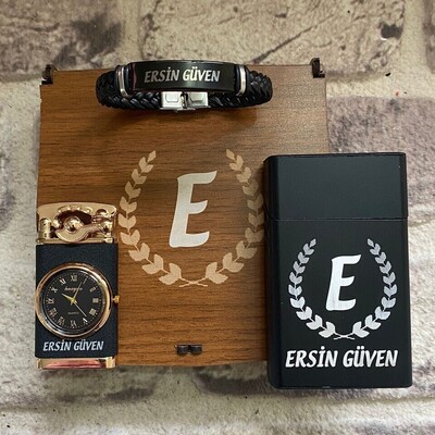 Sevgililer Günü Hediyesi Çakmak - Bileklik - Sigara Kutusu