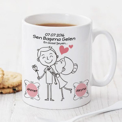 Sevgiliye Hediye Kupa Bardak - Başıma Gelen En Güzel Şeysin