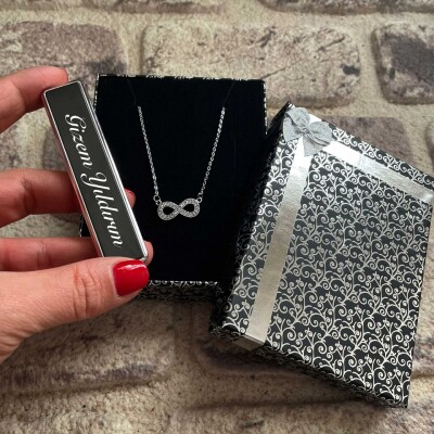 Usb Şarjlı Çakmak Zirkon Taş Sonsuzluk Kolye