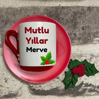 Yılbaşı Hediyesi Kişiye Özel Kahve Fincanı
