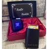 Lüks Set Kutulu Mekanizmalı Kartlık Cüzdan ve Usb Şarjlı Çakmaklı Sigara Tabakası